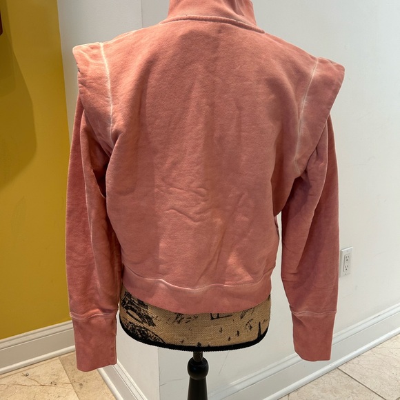 Veronica Beard Jeans Dylan Sweatshirt Rosewood Pink Quarter Zip Sweater SZ S - Picture 3 of 12